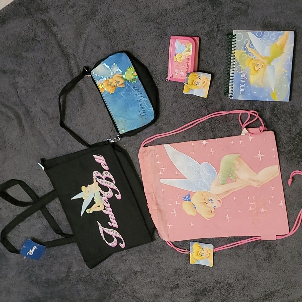 Tinkerbell bags, wallet, and photo book bundle!